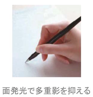 面発光で多重影を抑える