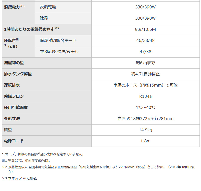 三菱電機 衣類乾燥除湿機(コンプレッサー式)MJ-P180PX-W